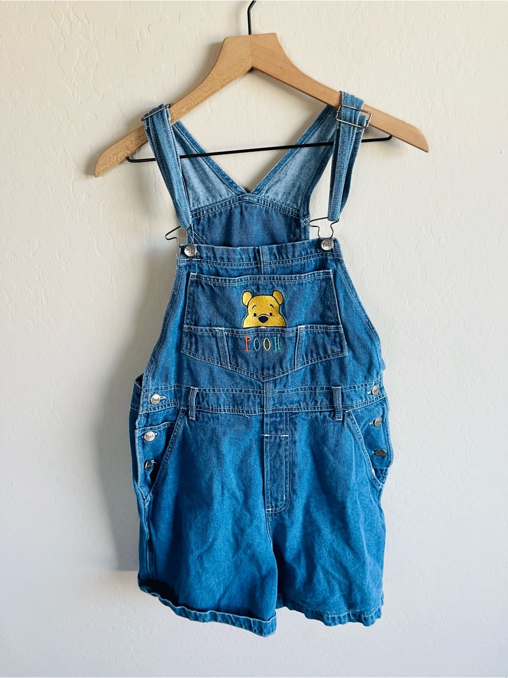 Rare Vintage Womens Pooh Bear Short Overalls Size M 90s Y2K Nostalgic Classic